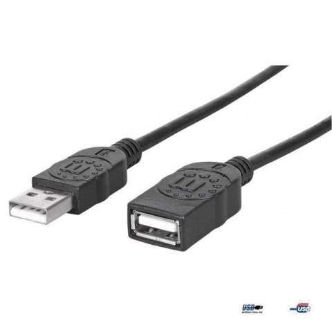 Kabel Manhattan przedłużacz USB 2.0 A-A M/F 0,5m, czarny Manhattan Kabel Manhattan przedłużacz USB 2.0 A-A M/F 0,5m, czarny Manhattan