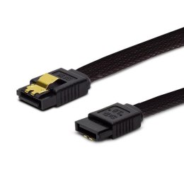 Kabel SATA III SAVIO GAK-02 0,3m, oplot czarny, prosty, złote zatrzaski Savio
