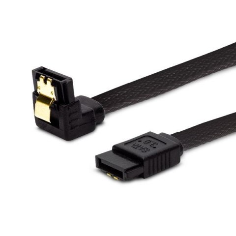 Kabel SATA III SAVIO GAK-08 0,5m, oplot czarny, kątowy, złote zatrzaski Savio Kabel SATA III SAVIO GAK-08 0,5m, oplot czarny, kątowy, złote zatrzaski Savio