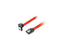 Kabel SATA Lanberg DATA II (3Gb/s) F/F 0,5m kątowy metalowe zatrzaski czerwony LANBERG