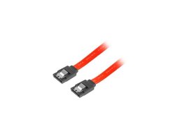 Kabel SATA Lanberg DATA II (3Gb/s) F/F 0,5m metalowe zatrzaski czerwony LANBERG