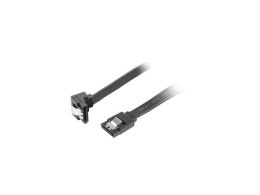 Kabel SATA Lanberg DATA III (6Gb/s) F/F 0,3m kątowy metalowe zatrzaski czarny LANBERG