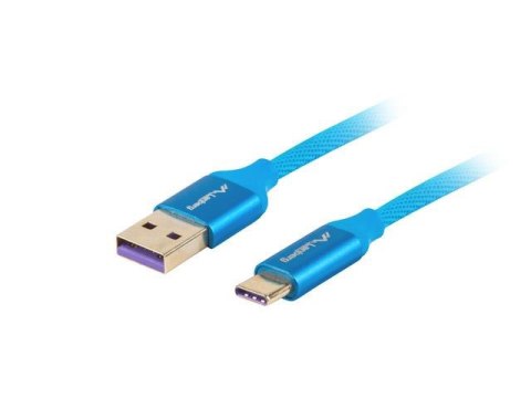 Kabel USB 2.0 Lanberg Premium Type-C(M) - A(M) 1m niebieski 5A LANBERG Kabel USB 2.0 Lanberg Premium Type-C(M) - A(M) 1m niebieski 5A LANBERG