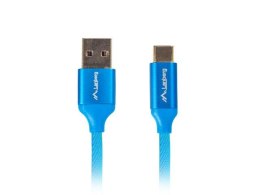 Kabel USB 2.0 Lanberg Premium Type-C(M) - A(M) 1m niebieski QC 3.0 LANBERG