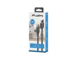 Kabel USB 2.0 Lanberg Type-C(M) - AM 1.8m czarny QC 3.0 BOX LANBERG