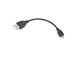 Kabel USB 2.0 Lanberg micro USB - USB-A M/F 2.0 0,15m OTG czarny LANBERG
