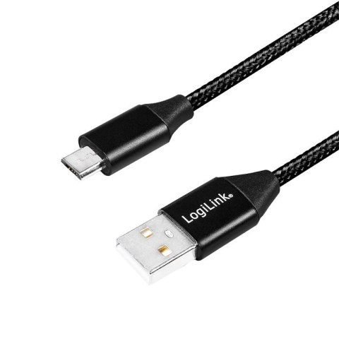 Kabel USB 2.0 LogiLink CU0144 USB A - micro USB B, M/M, czarny 1m LogiLink Kabel USB 2.0 LogiLink CU0144 USB A - micro USB B, M/M, czarny 1m LogiLink