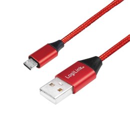 Kabel USB 2.0 LogiLink CU0152 USB A - micro USB B, M/M, czerwony 1m LogiLink