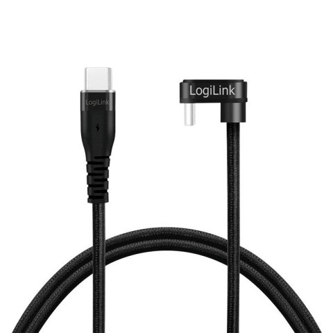 Kabel USB 2.0 LogiLink CU0190 USB-C - USB-C, M/M, kątowy, czarny, 1m LogiLink Kabel USB 2.0 LogiLink CU0190 USB-C - USB-C, M/M, kątowy, czarny, 1m LogiLink