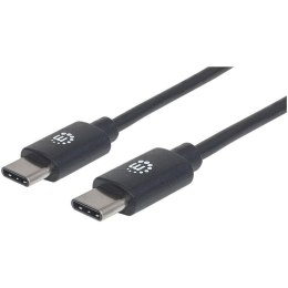 Kabel USB 2.0 Manhattan Typ-C M/M 60W 3A PD QC 480Mbps 2m czarny Manhattan