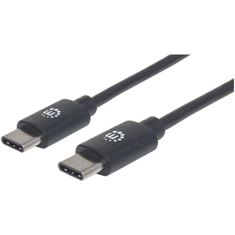 Kabel USB 2.0 Manhattan Typ-C M/M 60W 3A PD QC 480Mbps 3m czarny Manhattan Kabel USB 2.0 Manhattan Typ-C M/M 60W 3A PD QC 480Mbps 3m czarny Manhattan