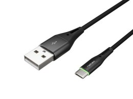 Kabel USB 2.0 Type-C(M) - AM 1m oplot czarny led Natec Prati Natec