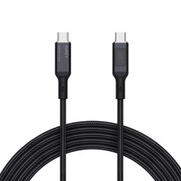 Kabel USB-C Aukey CB-MCC102 BK PD 100W, 1,8m, M/MK, LED Aukey
