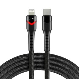 Kabel USB-C -> Lightning everActive CBB-1CIR 1m 27W RGB LED czarny Everactive