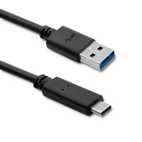 Kabel USB Qoltec 3.1 typ C męski | USB 3.0 A męski | 1.8m | Czarny Qoltec