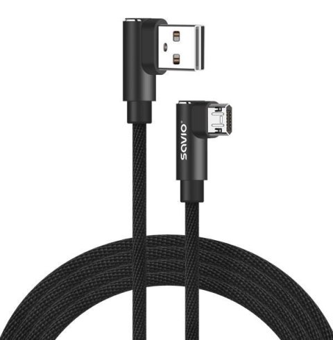 Kabel USB SAVIO CL-162 USB A (M) - Micro USB (M), 2m, kątowy, dwustronny, oplot nylonowy Savio Kabel USB SAVIO CL-162 USB A (M) - Micro USB (M), 2m, kątowy, dwustronny, oplot nylonowy Savio