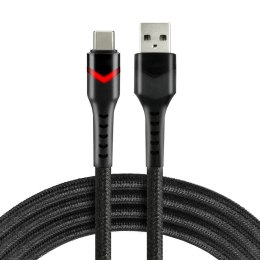 Kabel USB -> USB-C everActive CBB-2CBR 2m 3A RGB LED czarny Everactive