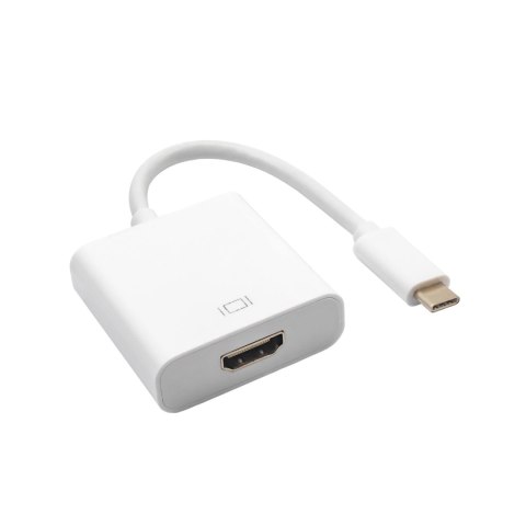 Kabel adapter Akyga AK-AD-53 USB C/M - HDMI F 0,15m biały AKYGA Kabel adapter Akyga AK-AD-53 USB C/M - HDMI F 0,15m biały AKYGA