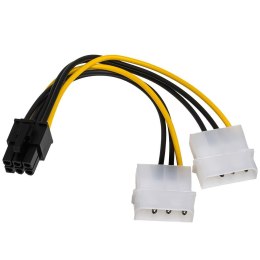 Kabel adapter Akyga AK-CA-13 2x Molex (M) - PCI-Express 6pin (M) 0,15m AKYGA