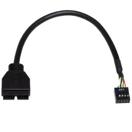 Kabel adapter Akyga AK-CA-28 USB 19pin M - USB 9pin F 0,2m czarny AKYGA
