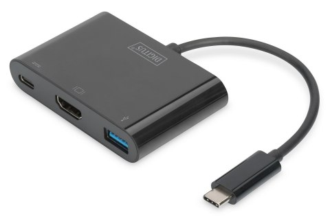 Kabel adapter DIGITUS 3w1 HDMI 4K 30Hz UHD 1xUSB Typ C PD 1xUSB A na USB 3.1 Typ C czarny Digitus Kabel adapter DIGITUS 3w1 HDMI 4K 30Hz UHD 1xUSB Typ C PD 1xUSB A na USB 3.1 Typ C czarny Digitus