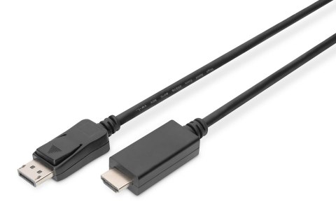 Kabel adapter DIGITUS DisplayPort 1.2 4K 60Hz UHD Typ DP/HDMI A M/M czarny 1m Digitus Kabel adapter DIGITUS DisplayPort 1.2 4K 60Hz UHD Typ DP/HDMI A M/M czarny 1m Digitus