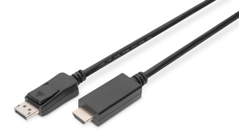 Kabel adapter DIGITUS DisplayPort 1.2 4K 60Hz UHD Typ DP/HDMI A M/M czarny 3m Digitus Kabel adapter DIGITUS DisplayPort 1.2 4K 60Hz UHD Typ DP/HDMI A M/M czarny 3m Digitus