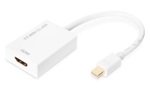 Kabel adapter DIGITUS Mini Displayport 4K 60Hz Typ mDP/HDMI M/Ż aktywny biały 0.2m Digitus Kabel adapter DIGITUS Mini Displayport 4K 60Hz Typ mDP/HDMI M/Ż aktywny biały 0.2m Digitus