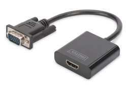 Kabel adapter DIGITUS VGA do HDMI 1080p FHD audio 3.5mm MiniJack Digitus