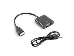 Kabel adapter Lanberg AD-0017-BK HDMI-A (M) -> VGA (F) + Audio czarny LANBERG