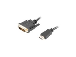 Kabel adapter Lanberg HDMI(M) - DVI-D(M)(24+1) 1,8m Dual Link pozłacane styki 4K 30 Hz czarny LANBERG