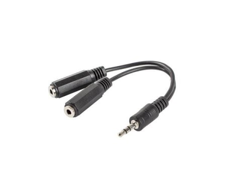 Kabel adapter Lanberg Minijack 3,5mm (M) -> 2x Minijack 3,5mm (F) 0,1m czarny LANBERG Kabel adapter Lanberg Minijack 3,5mm (M) -> 2x Minijack 3,5mm (F) 0,1m czarny LANBERG