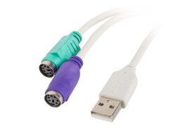 Kabel adapter Lanberg USB 3.0 -> 2x PS/2 biały LANBERG