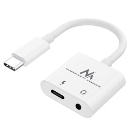 Kabel adapter Maclean MCTV-848 USB Type-C - 3,5mm mini jack PD biały Maclean