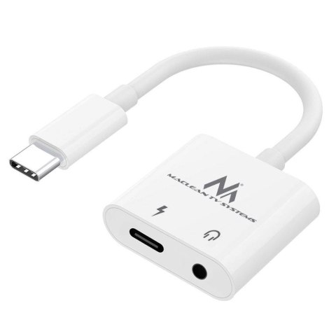Kabel adapter Maclean MCTV-848 USB Type-C - 3,5mm mini jack PD biały Maclean Kabel adapter Maclean MCTV-848 USB Type-C - 3,5mm mini jack PD biały Maclean