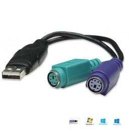 Kabel adapter Manhattan USB/2xPS2 mini LX 0,15m Manhattan