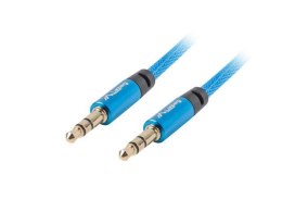 Kabel audio Lanberg Premium stereo minijack - minijack M/M 2m niebieski LANBERG