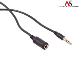 Kabel audio Maclean MCTV-821 miniJack 3,5mm (M) - miniJack 3,5mm (F), 5m, metalowy wtyk, czarny Maclean