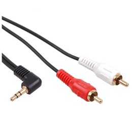 Kabel audio Maclean MCTV-825 kątowy miniJack 3,5mm (M) - 2xRCA (M), 3m, czarny Maclean