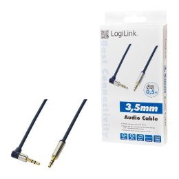 Kabel audio stereo LogiLink CA11050 3,5 mm, M/M, 0,5m, kąt 90° LogiLink