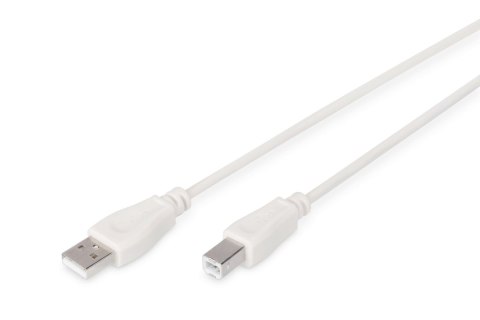 Kabel drukarkowy DIGITUS USB 2.0 A/M - B/M, 3m beżowy Digitus Kabel drukarkowy DIGITUS USB 2.0 A/M - B/M, 3m beżowy Digitus