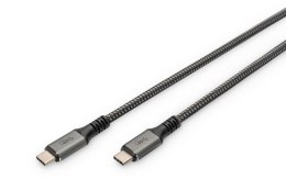 Kabel połączeniowy DIGITUS PREMIUM USB 4.0 Typ USB C/USB C M/M 40Gbps PD 3.1 240W 8K 60Hz czarny nylon 1m Digitus