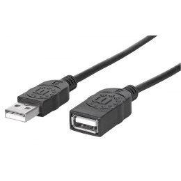 Kabel / przedłużacz Manhattan USB2.0 A-A M/F 1,8m czarny Manhattan