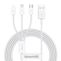 Kabel przewód USB 3w1 - USB-C, Lightning, micro USB 150cm Baseus CAMLTYS-02 do 3,5A Baseus