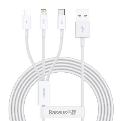 Kabel przewód USB 3w1 - USB-C, Lightning, micro USB 150cm Baseus CAMLTYS-02 do 3,5A Baseus Kabel przewód USB 3w1 - USB-C, Lightning, micro USB 150cm Baseus CAMLTYS-02 do 3,5A Baseus
