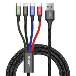 Kabel przewód USB 4w1 - 2x USB-C, Lightning, micro USB 120cm Baseus Rapid CA1T4-B01 do 3.5A Baseus