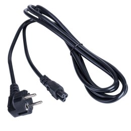 Kabel zasilający Akyga AK-NB-01A CEE 7/7 - IEC C5 do notebooka (koniczynka) 250V/50Hz 2,5A 3m czarny AKYGA