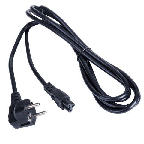 Kabel zasilający Akyga AK-NB-01A CEE 7/7 - IEC C5 do notebooka (koniczynka) 250V/50Hz 2,5A 3m czarny AKYGA Kabel zasilający Akyga AK-NB-01A CEE 7/7 - IEC C5 do notebooka (koniczynka) 250V/50Hz 2,5A 3m czarny AKYGA