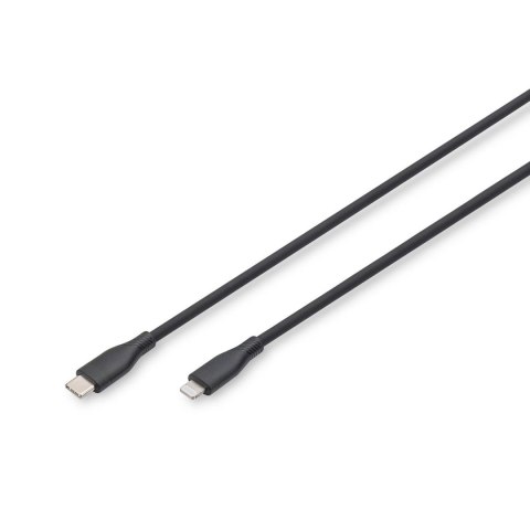 Kabel zasilający DIGITUS silikonowy USB-C - Lightning, USB 2.0 60W, certyfikat MFI, 1m czarny Digitus Kabel zasilający DIGITUS silikonowy USB-C - Lightning, USB 2.0 60W, certyfikat MFI, 1m czarny Digitus