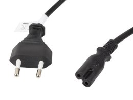 Kabel zasilający Lanberg CEE 7/16 -> IEC 320 C7 EURO (radiowy) 1,8m VDE czarny LANBERG